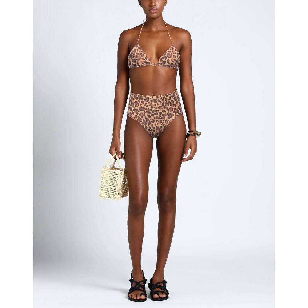 NEW VALENTINO animalier lycra bikini in sand
